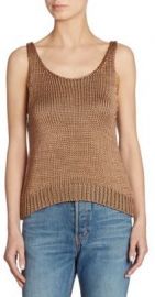 Vince - Silk Crop Tank Top brown at Saks Fifth Avenue